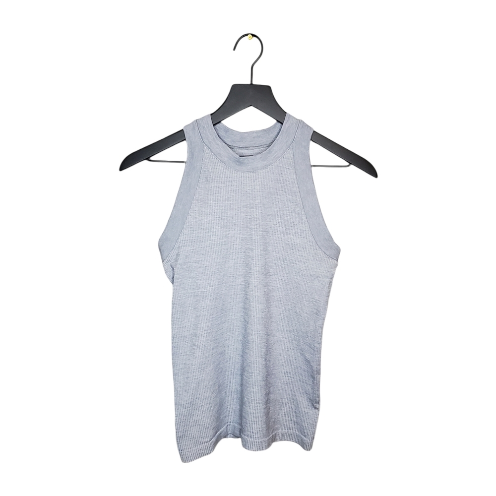 Athleta Renew Racerback Tank Women's Size Small Like New Light Grey Ribbed - Picture 2 of 12